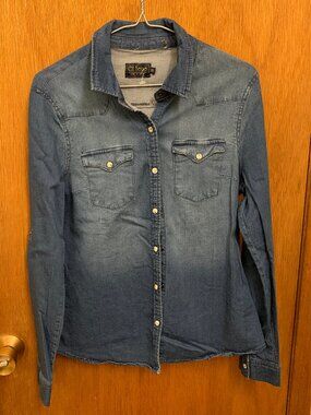 Ci Sono - dark blue button up shirt - Size Medium
